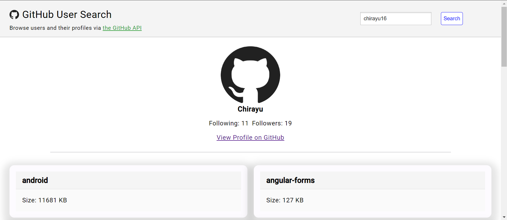 Github User Search Project
